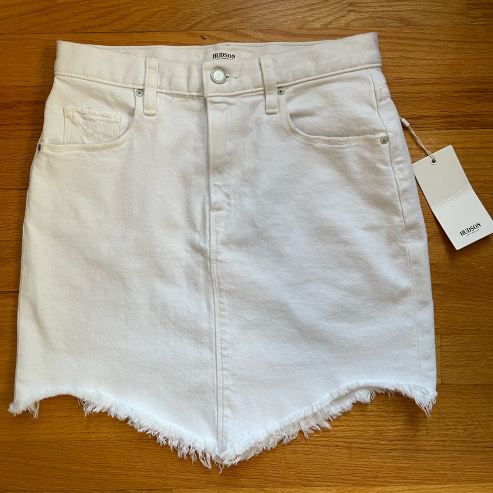 Hudson Jeans Lulu white denim mini skirt size 25 NWT